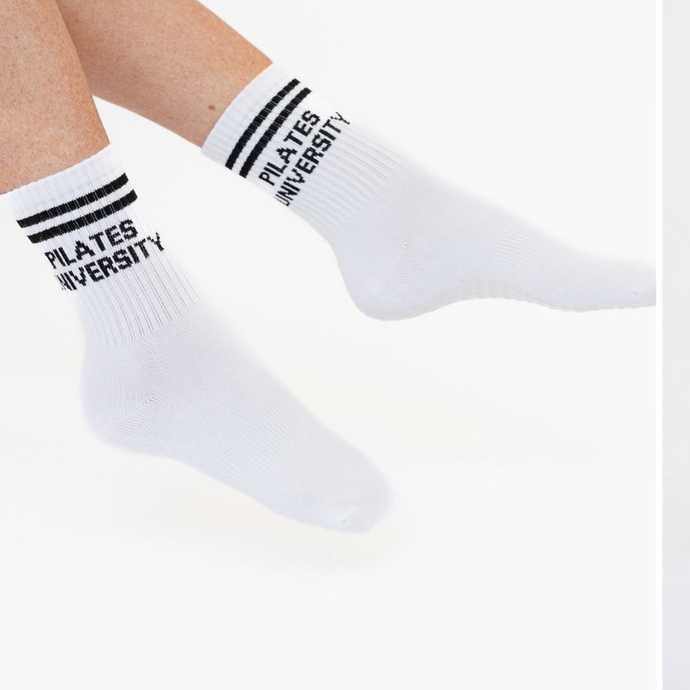 NEW Pilates University 1883 ClassicNonslip Grip Crew Socks